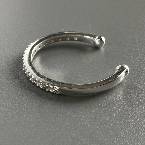 Sterling Silver CZ Pavé Ear Cuff – Sparkling No Piercing Needed Accent - Picture 8 of 10